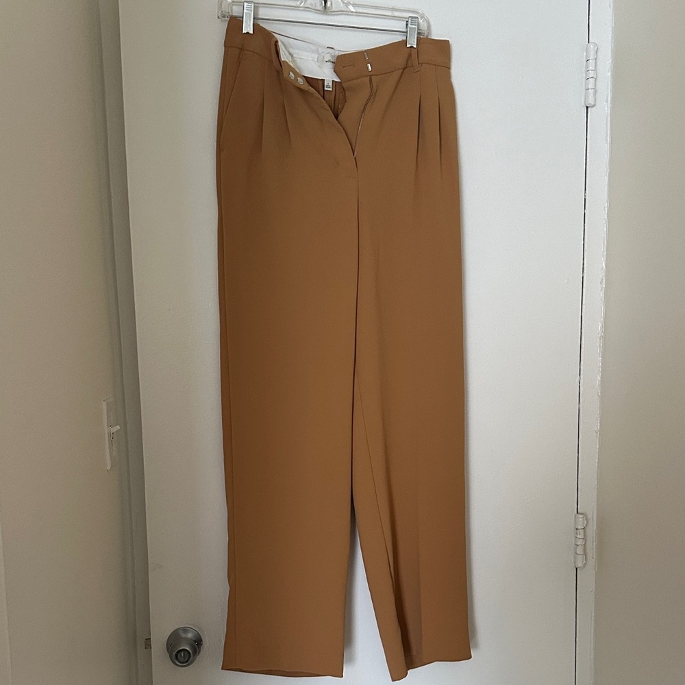 Wilfred Caramel High-Waist Pleated Trousers